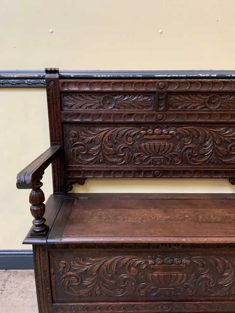 Antike Jugendstil  Truhen Bank, Traumhaft schön - Lieferung möglich! 11