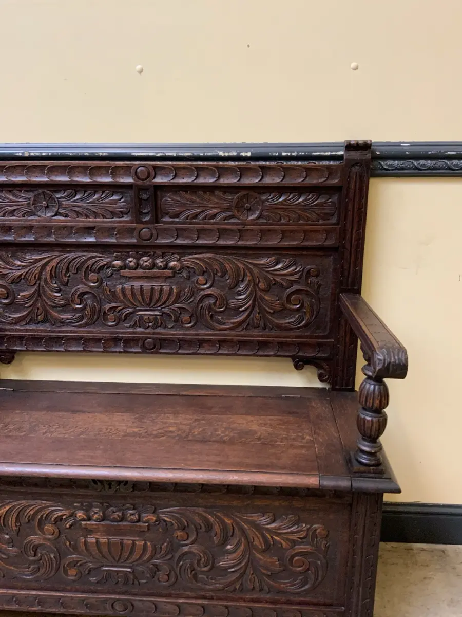 Antike Jugendstil  Truhen Bank, Traumhaft schön - Lieferung möglich! 12