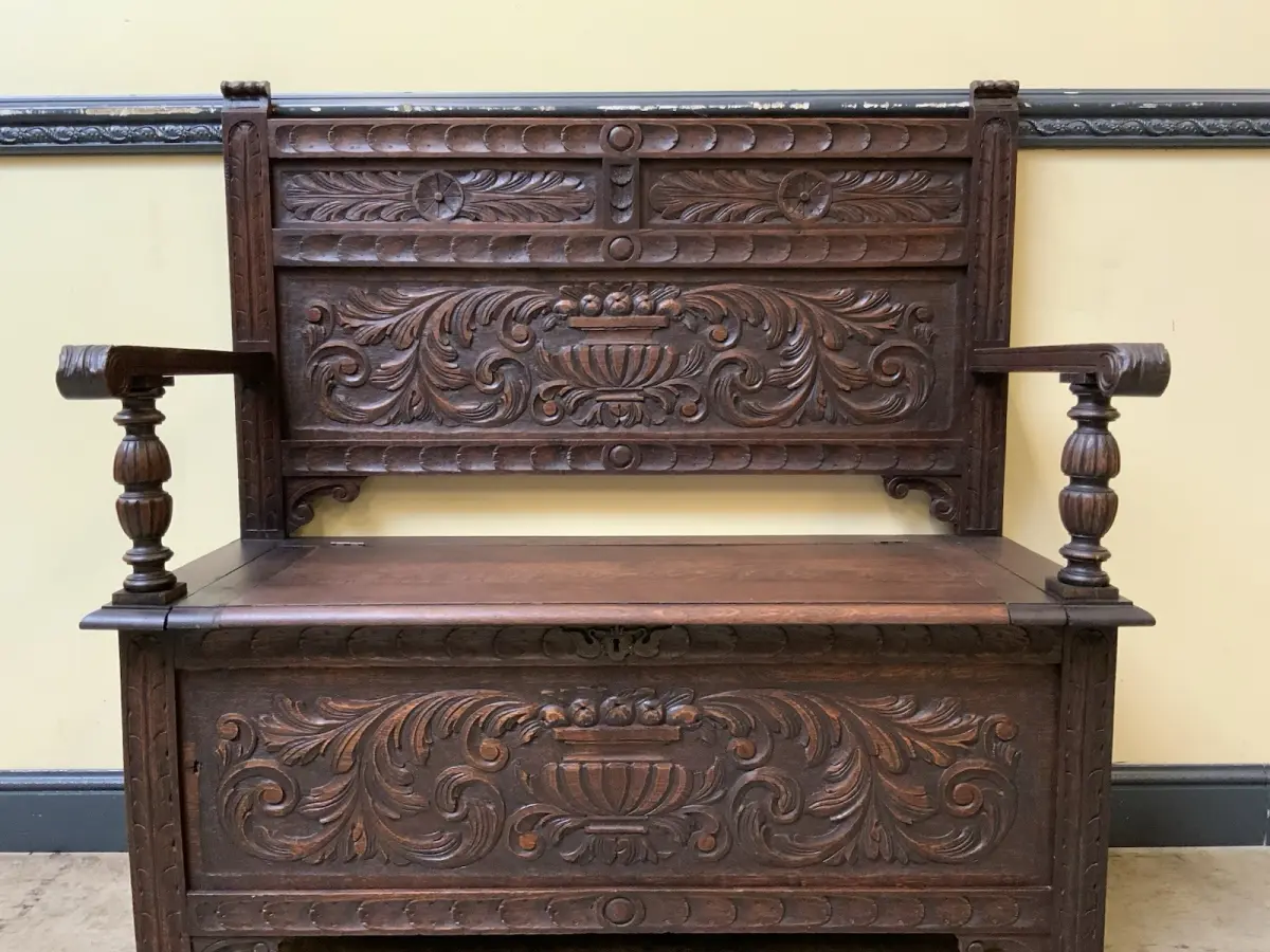 Antike Jugendstil  Truhen Bank, Traumhaft schön - Lieferung möglich! 14