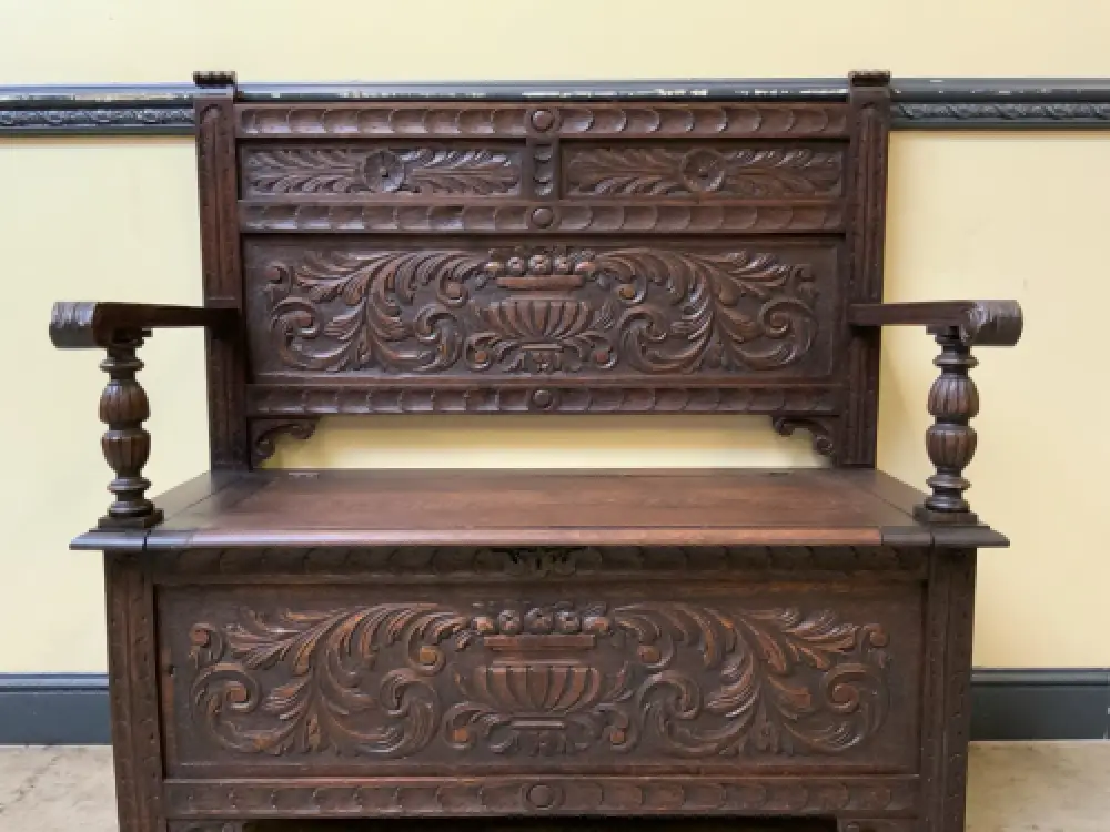 Antike Jugendstil  Truhen Bank, Traumhaft schön - Lieferung möglich! 14