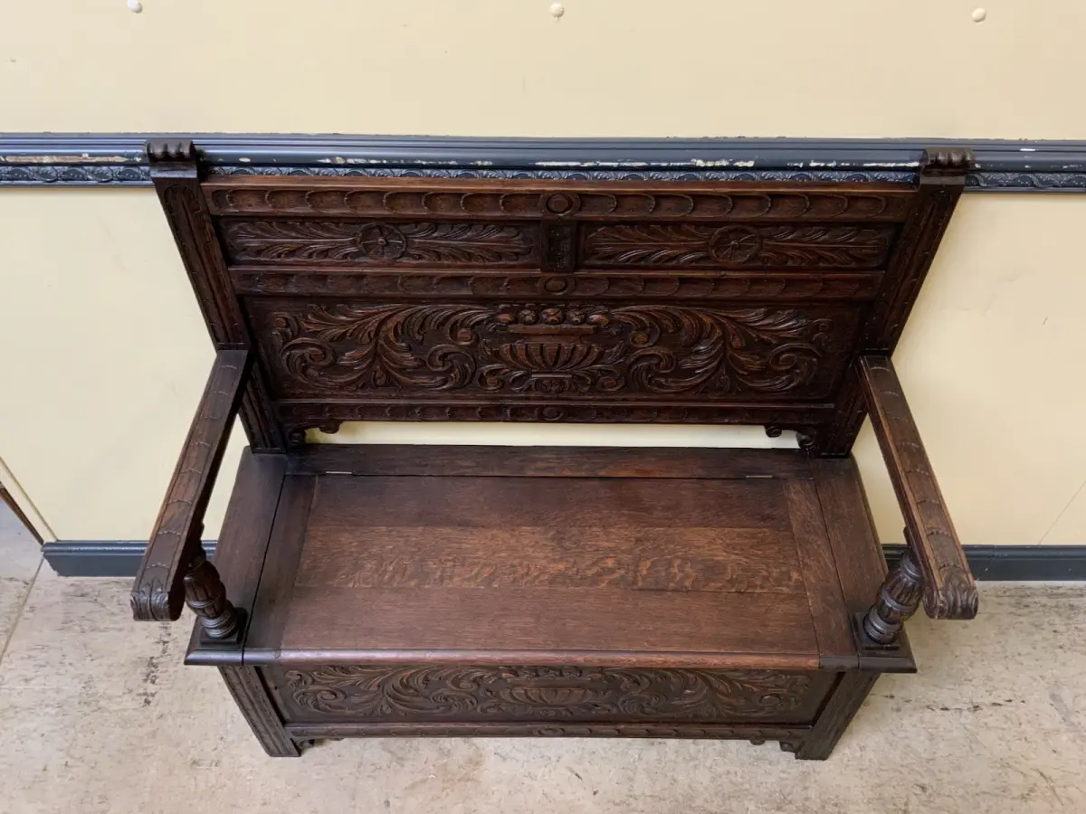 Antike Jugendstil  Truhen Bank, Traumhaft schön - Lieferung möglich! 18