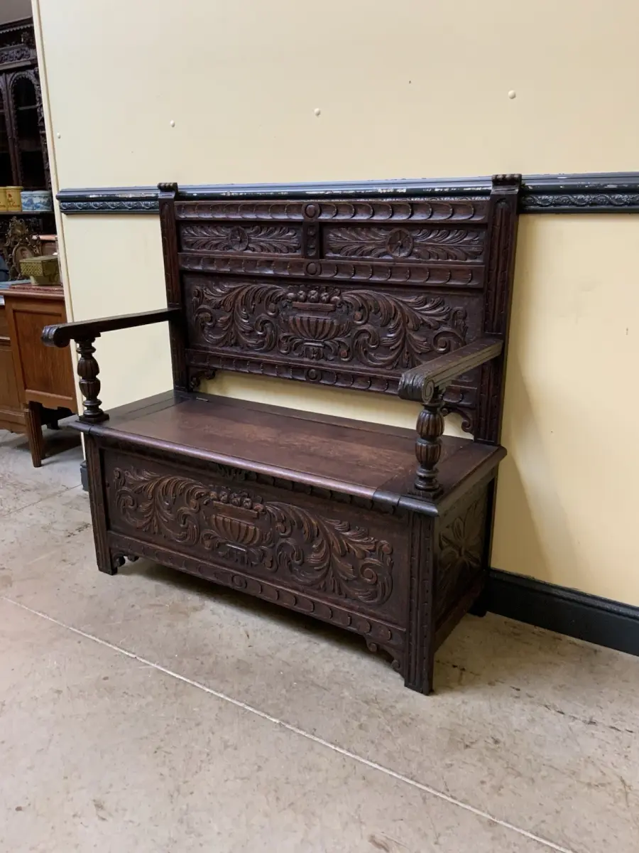 Antike Jugendstil  Truhen Bank, Traumhaft schön - Lieferung möglich! 2