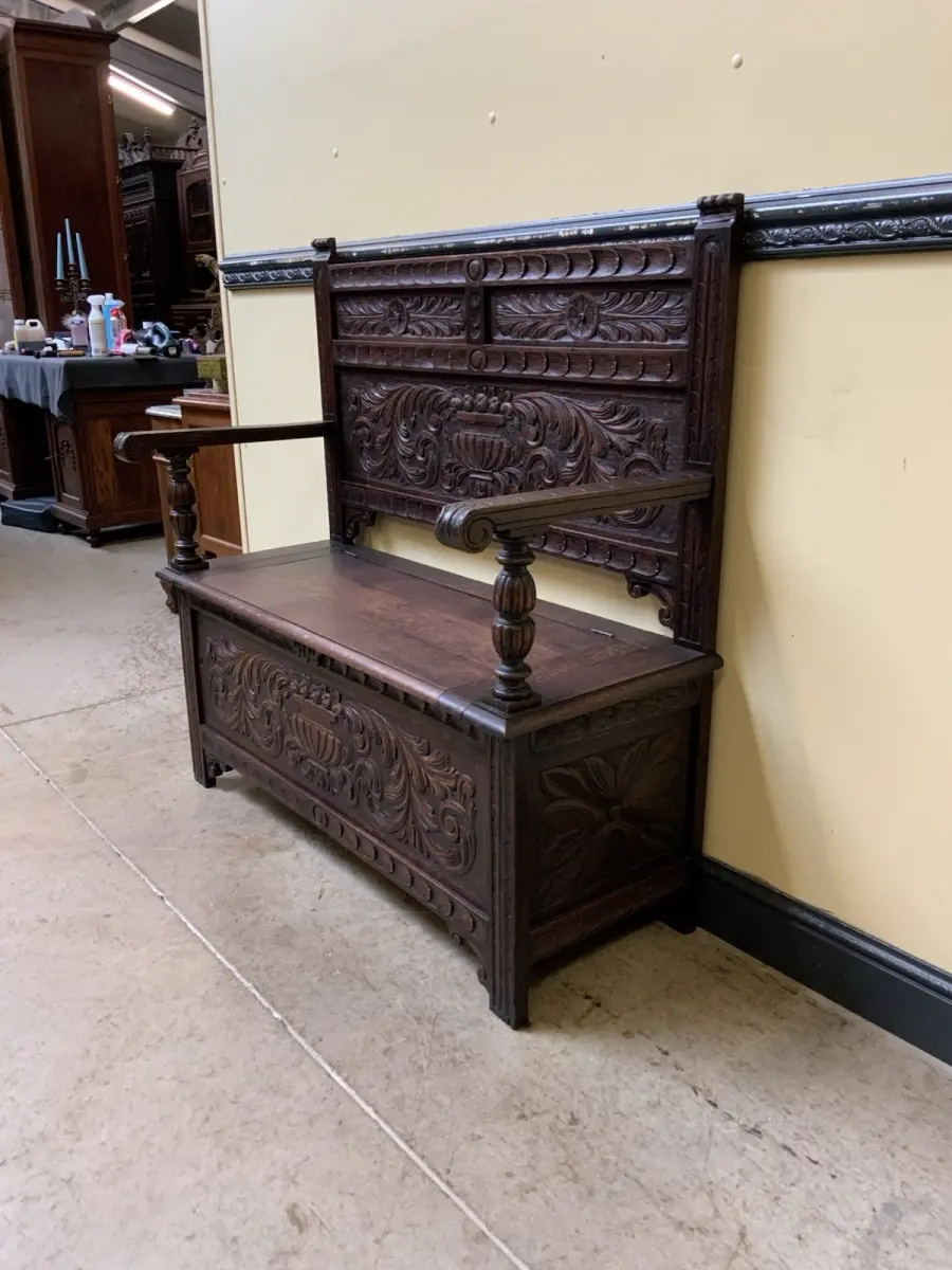 Antike Jugendstil  Truhen Bank, Traumhaft schön - Lieferung möglich! 3