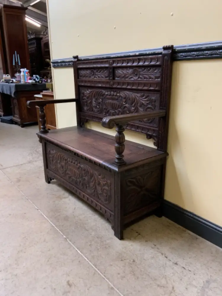 Antike Jugendstil  Truhen Bank, Traumhaft schön - Lieferung möglich! 3