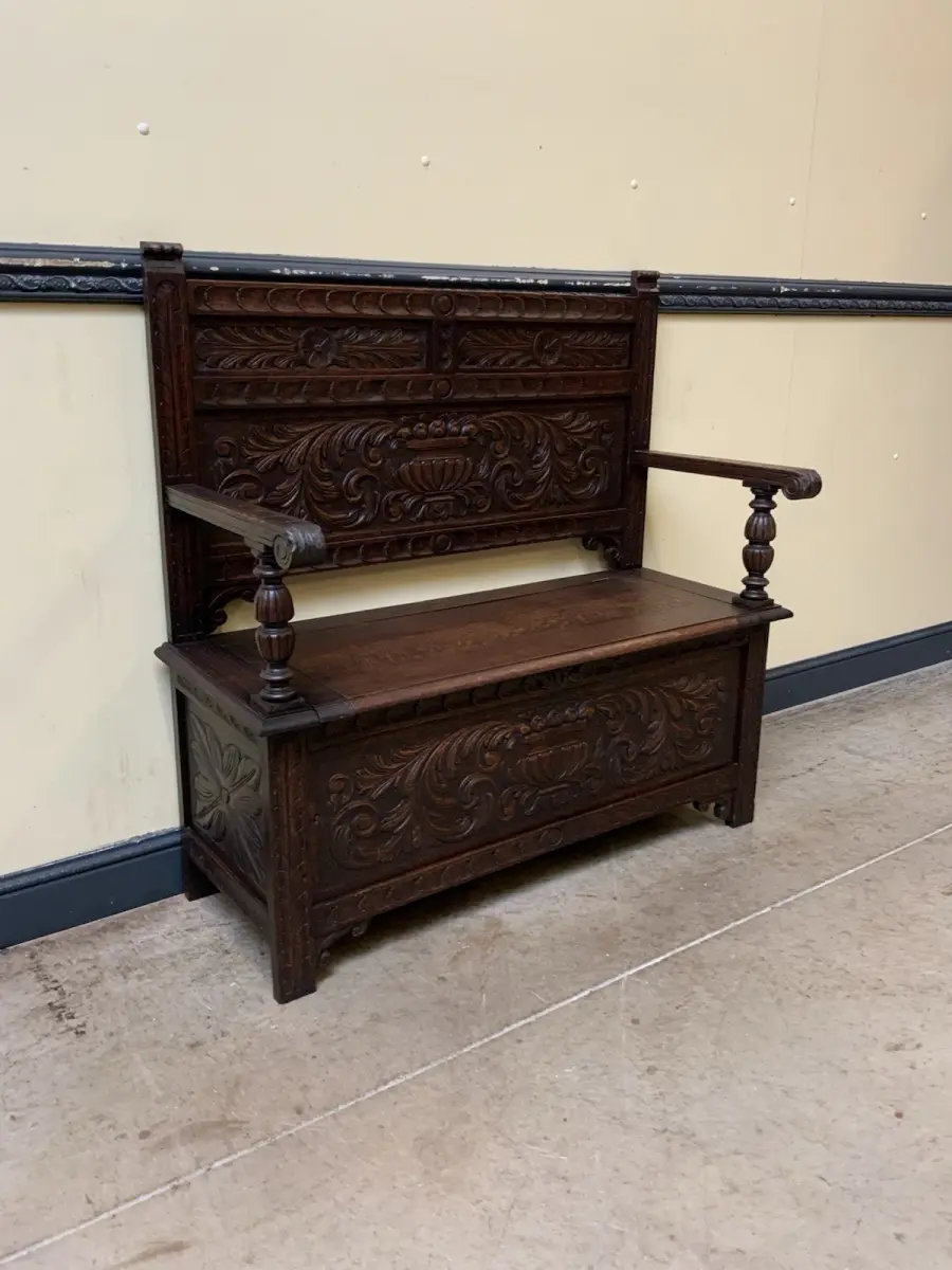 Antike Jugendstil  Truhen Bank, Traumhaft schön - Lieferung möglich! 4