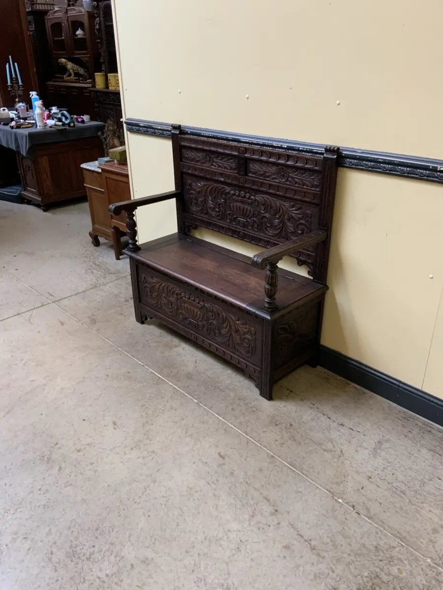 Antike Jugendstil  Truhen Bank, Traumhaft schön - Lieferung möglich! 7