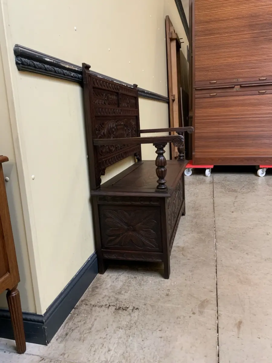 Antike Jugendstil  Truhen Bank, Traumhaft schön - Lieferung möglich! 9