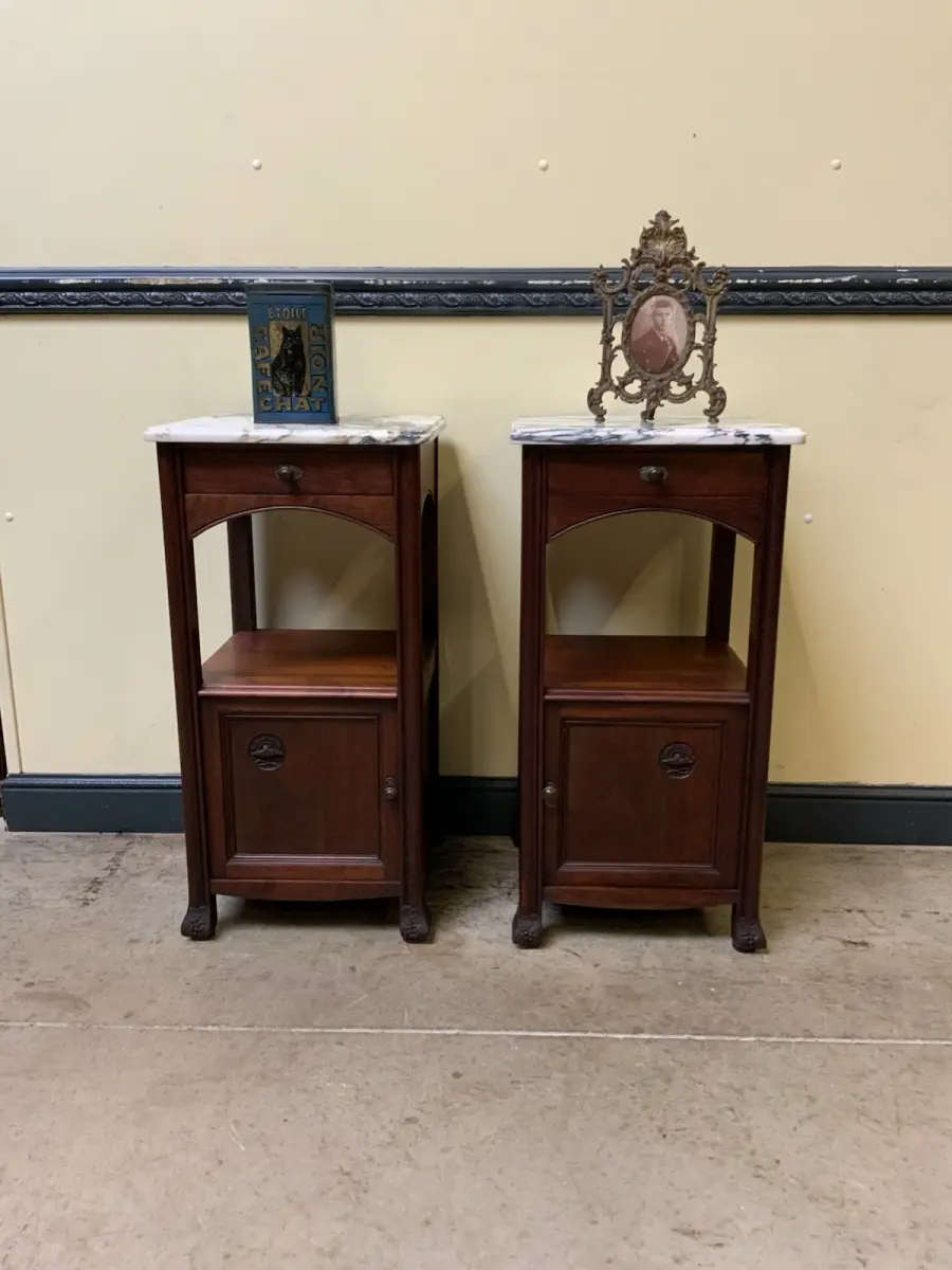 2 antike Jugendstil  Nachtschränke, Vertikos, Art Nouveau  - Lieferung möglich!