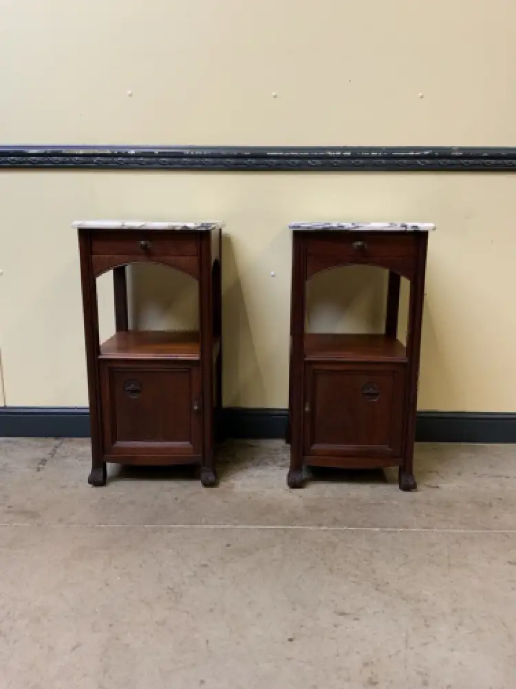 2 antike Jugendstil  Nachtschränke, Vertikos, Art Nouveau  - Lieferung möglich! 16