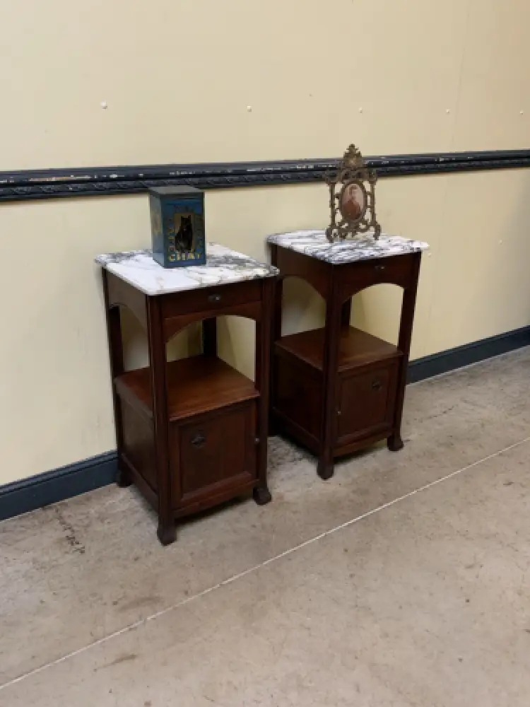 2 antike Jugendstil  Nachtschränke, Vertikos, Art Nouveau  - Lieferung möglich! 18