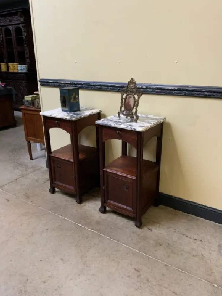 2 antike Jugendstil  Nachtschränke, Vertikos, Art Nouveau  - Lieferung möglich! 19