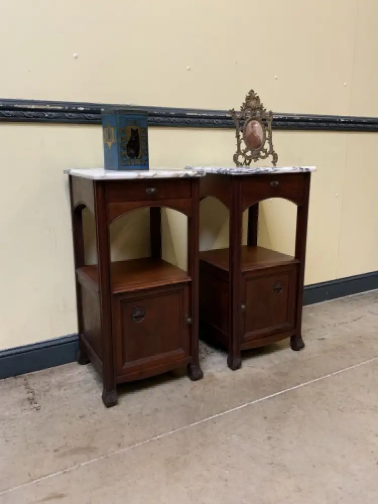 2 antike Jugendstil  Nachtschränke, Vertikos, Art Nouveau  - Lieferung möglich! 2