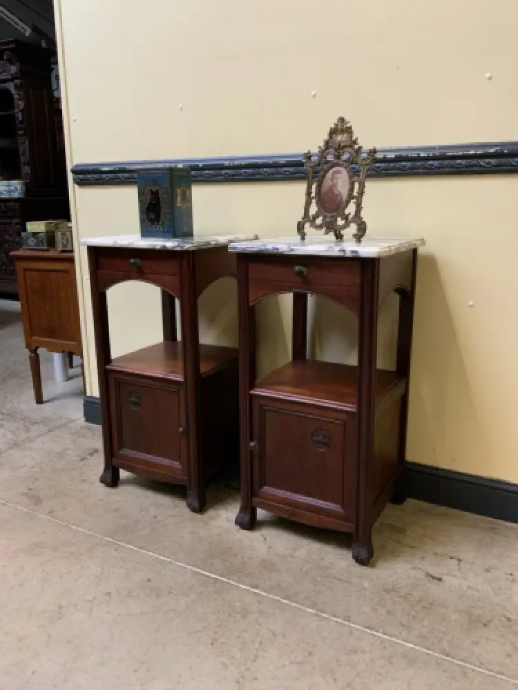 2 antike Jugendstil  Nachtschränke, Vertikos, Art Nouveau  - Lieferung möglich! 3