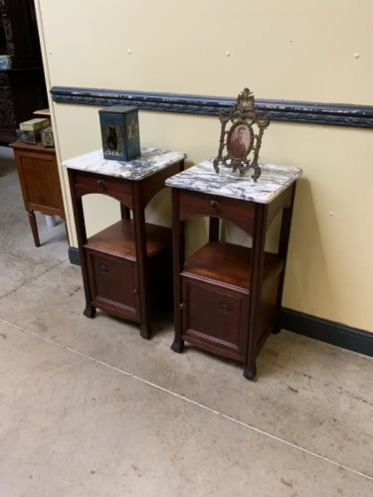 2 antike Jugendstil  Nachtschränke, Vertikos, Art Nouveau  - Lieferung möglich! 4