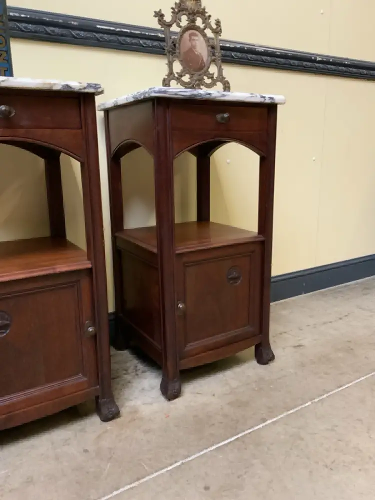 2 antike Jugendstil  Nachtschränke, Vertikos, Art Nouveau  - Lieferung möglich! 7