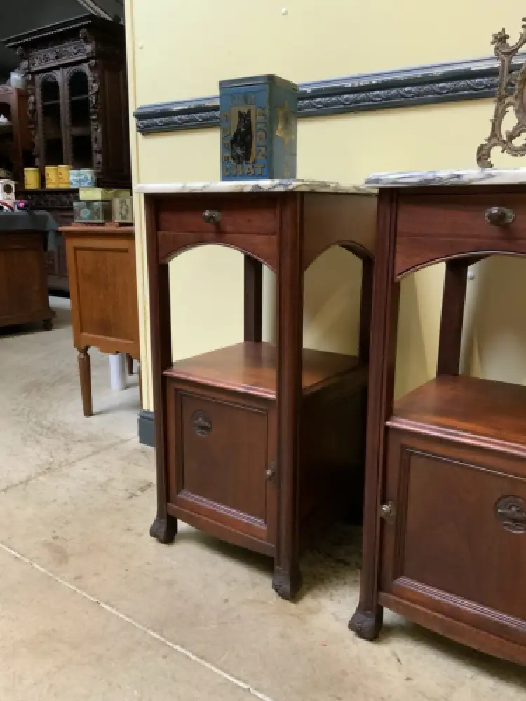 2 antike Jugendstil  Nachtschränke, Vertikos, Art Nouveau  - Lieferung möglich! 8