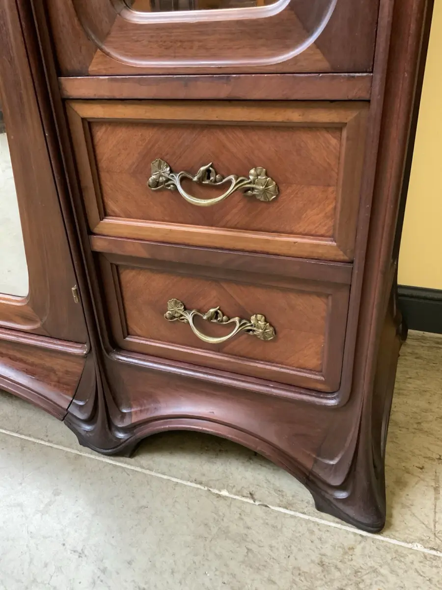 Antik Jugendstil Kleiderschrank, Wäscheschrank- Art Nouveau - Lieferung möglich! 14