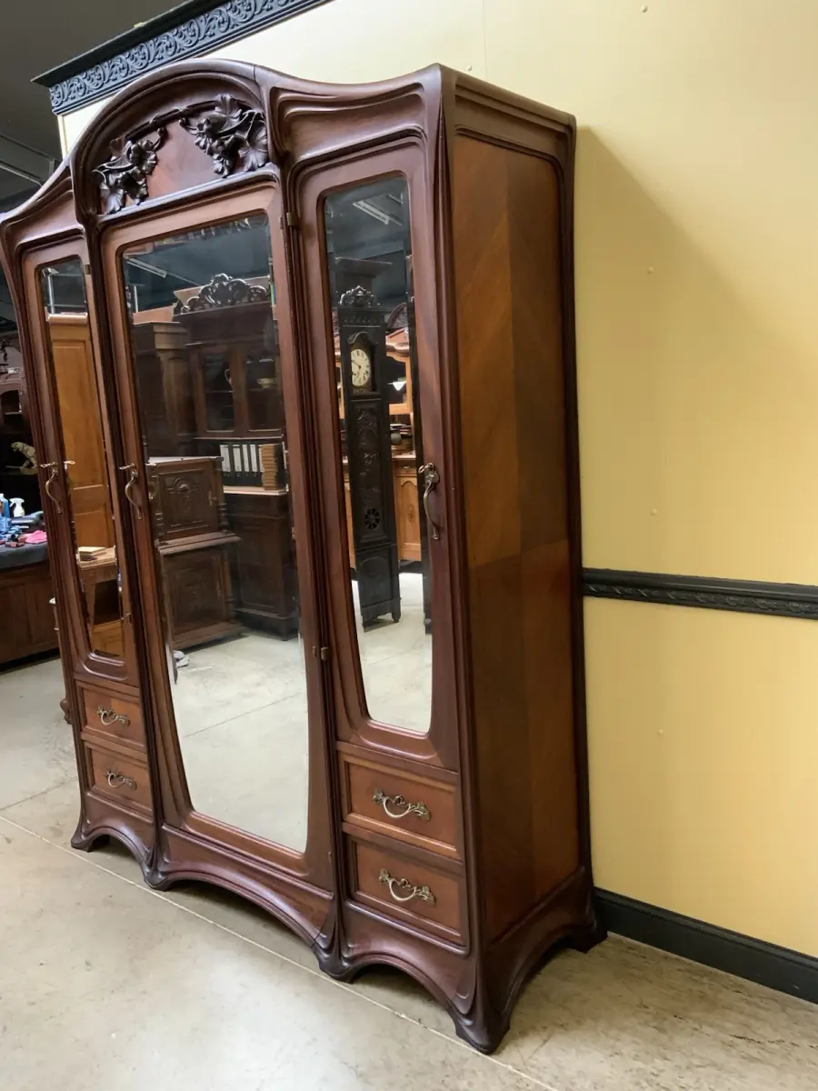 Antik Jugendstil Kleiderschrank, Wäscheschrank- Art Nouveau - Lieferung möglich! 4