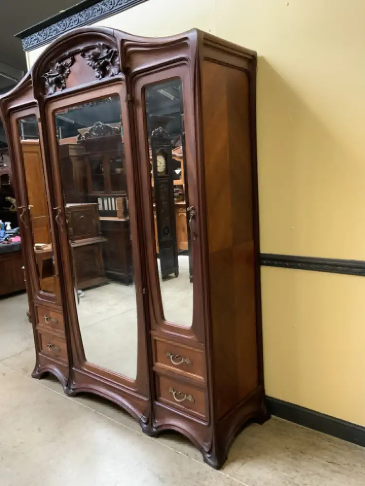 Antik Jugendstil Kleiderschrank, Wäscheschrank- Art Nouveau - Lieferung möglich! 4
