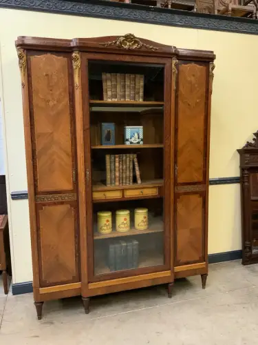 Antik - Bücherschrank, Vitrine, Intarsien - Jugendstil -  Lieferung möglich!