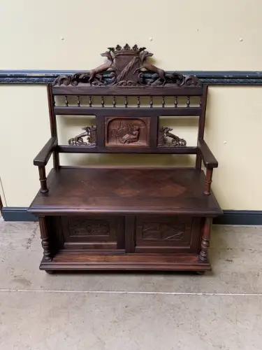 Antike  Bretonische Bank, Schuhschrank - Bretagne  - Lieferung möglich!