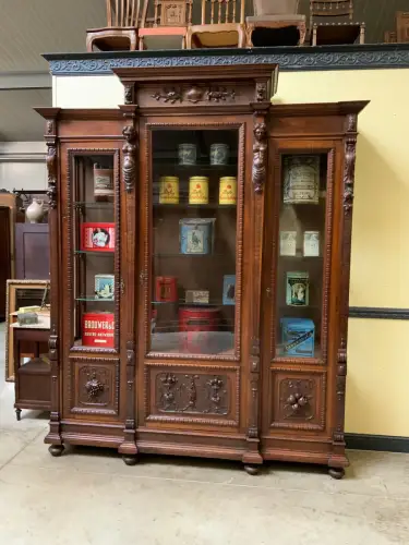 Antik - imposante Vitrine, Bücherschrank - Historismus - Lieferung möglich!