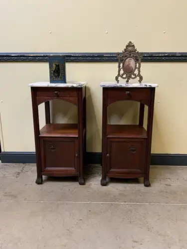 2 antike Jugendstil  Nachtschränke, Vertikos, Art Nouveau  - Lieferung möglich!