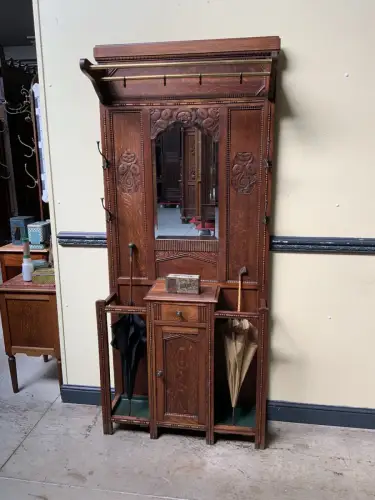 Antike Art Deco Garderobe mit Schrank,  Schub - Traumhaft - Lieferung möglich!