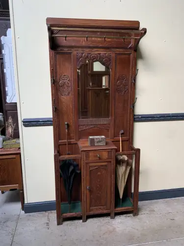 Antike Art Deco Garderobe mit Schrank,  Schub - Traumhaft - Lieferung möglich!