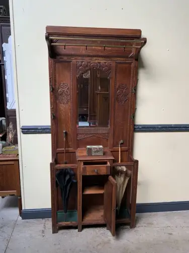 Antike Art Deco Garderobe mit Schrank,  Schub - Traumhaft - Lieferung möglich!