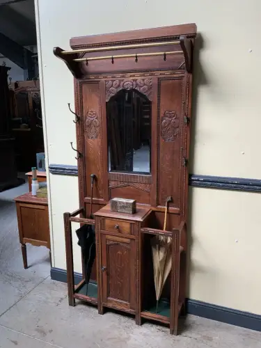 Antike Art Deco Garderobe mit Schrank,  Schub - Traumhaft - Lieferung möglich!