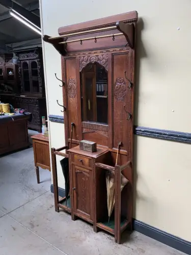 Antike Art Deco Garderobe mit Schrank,  Schub - Traumhaft - Lieferung möglich!