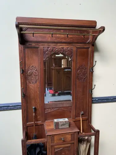 Antike Art Deco Garderobe mit Schrank,  Schub - Traumhaft - Lieferung möglich!