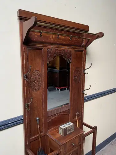 Antike Art Deco Garderobe mit Schrank,  Schub - Traumhaft - Lieferung möglich!