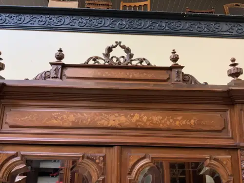 Antik - Jugendstil Geschirrschrank, Wäscheschrank, Intarsien- Lieferung möglich!