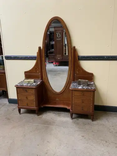 Antike Art Deco Spiegel Kommode, Intarsien - Lieferung möglich!