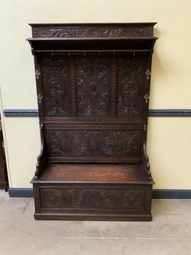 Antike Neorenaissance  Garderobe mit Truhenbank - traumhaft - Lieferung möglich!