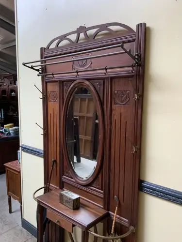 Antik - Garderobe mit Schub, Kleiderständer - Jugendstil -  Lieferung möglich!