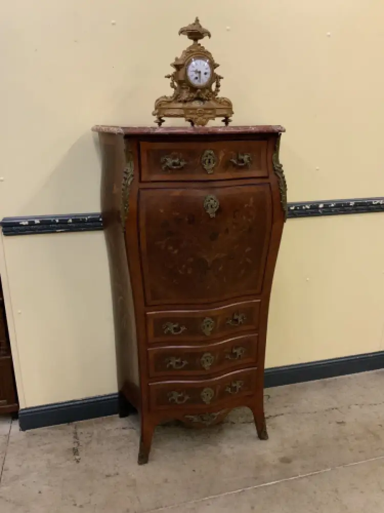 Antiker Jugendstil Sekretär mit floralen Intarsien, LouisXV- Lieferung möglich! 1