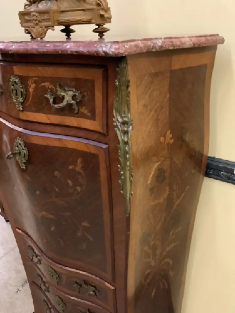 Antiker Jugendstil Sekretär mit floralen Intarsien, LouisXV- Lieferung möglich! 10