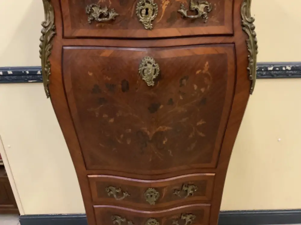 Antiker Jugendstil Sekretär mit floralen Intarsien, LouisXV- Lieferung möglich! 13