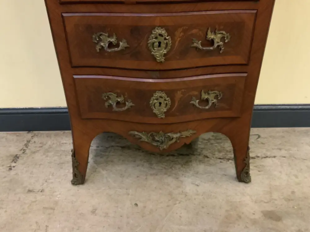 Antiker Jugendstil Sekretär mit floralen Intarsien, LouisXV- Lieferung möglich! 16