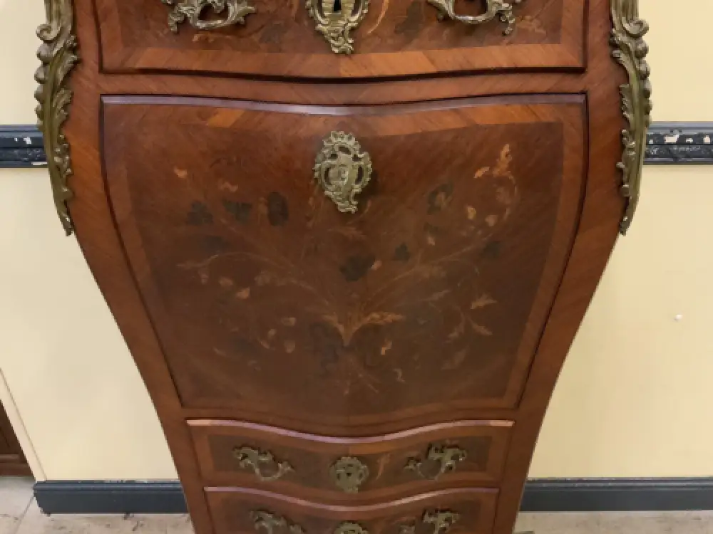 Antiker Jugendstil Sekretär mit floralen Intarsien, LouisXV- Lieferung möglich! 17