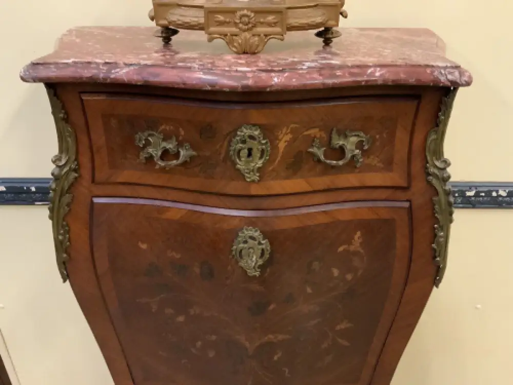 Antiker Jugendstil Sekretär mit floralen Intarsien, LouisXV- Lieferung möglich! 18