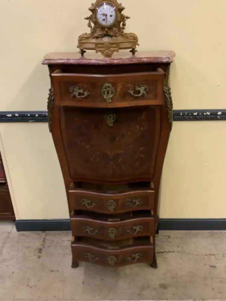 Antiker Jugendstil Sekretär mit floralen Intarsien, LouisXV- Lieferung möglich! 19