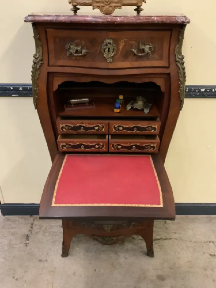 Antiker Jugendstil Sekretär mit floralen Intarsien, LouisXV- Lieferung möglich! 20