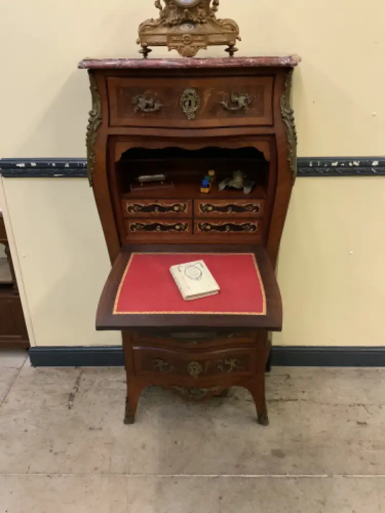 Antiker Jugendstil Sekretär mit floralen Intarsien, LouisXV- Lieferung möglich! 21