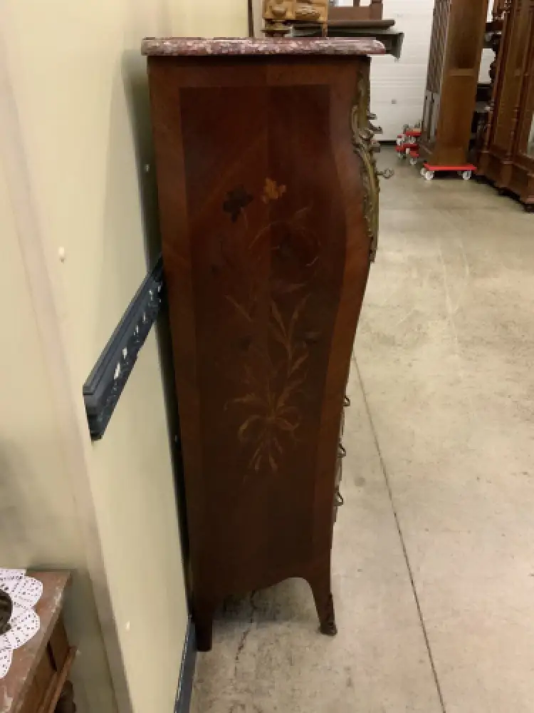 Antiker Jugendstil Sekretär mit floralen Intarsien, LouisXV- Lieferung möglich! 8