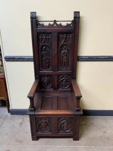 Antik - Truhen Bank, - Neogotik, Historismus -     Lieferung möglich!