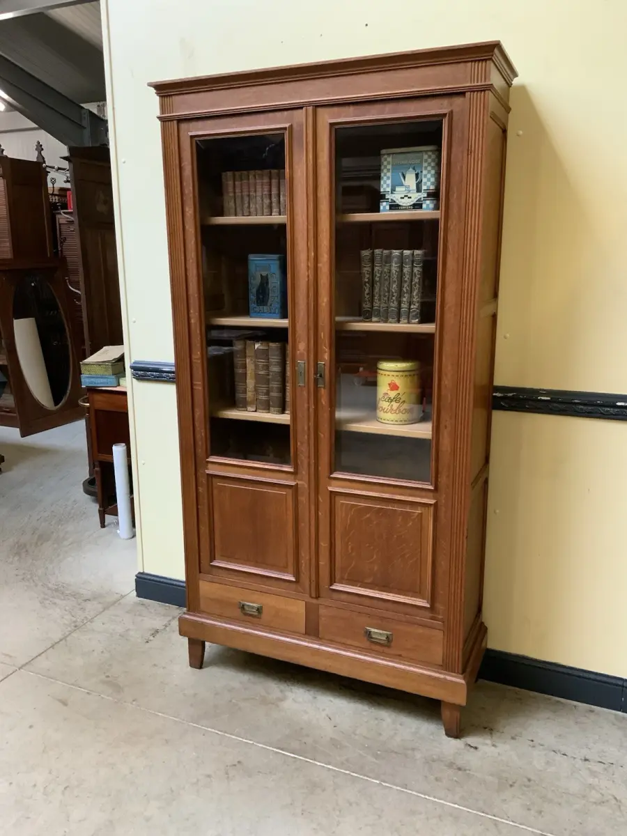 Antiker Jugendstil Bücherschrank, Vitrine, Traumhaft - Lieferung möglich! 1